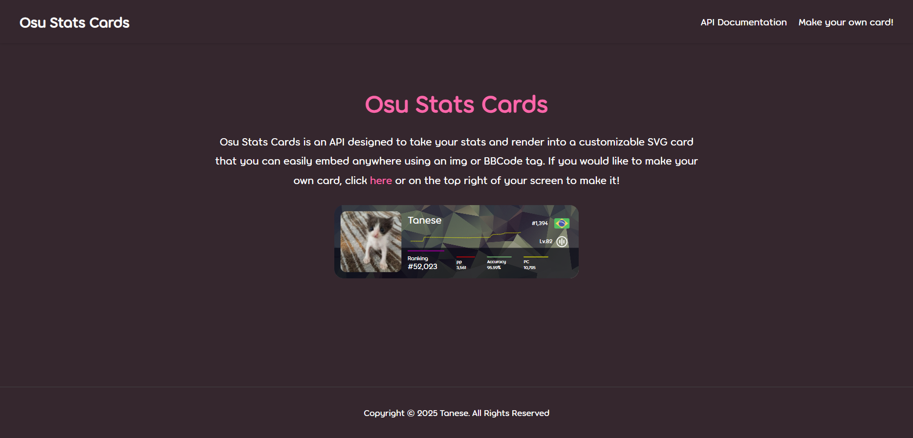 Osu Profile Cards